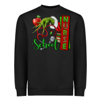 Black Christmas Character Nurse Heavyweight Sweatshirt - NancyCooperArtShop
