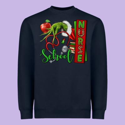 Christmas Character Nurse Heavyweight Sweatshirt Designed By Nancycooperartshop