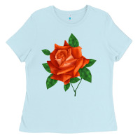 Baby Blue tropicana rose Ladies Tee - LillyAllenDesigns