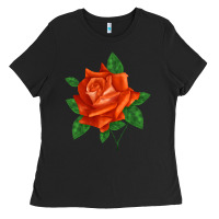 Black tropicana rose Ladies Tee - LillyAllenDesigns