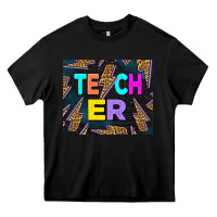 Black Western Teacher Flash Heavy Core Tee - LillyAllenDesigns