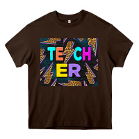 Chocolate Brown Western Teacher Flash Heavy Core Tee - LillyAllenDesigns