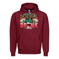 Burgundy Mama needs a drink mothers day Zipper Hoodie - CowGirlArtShop
