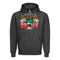 Charcoal Heather Mama needs a drink mothers day Zipper Hoodie - CowGirlArtShop