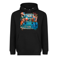 Black Customize USA truck Heavyweight Hoodie - FaDigitalArtStudio