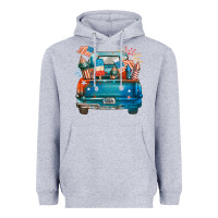 Heather Grey Customize USA truck Heavyweight Hoodie - FaDigitalArtStudio