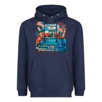 Navy Customize USA truck Heavyweight Hoodie - FaDigitalArtStudio