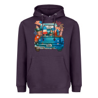 Plum Customize USA truck Heavyweight Hoodie - FaDigitalArtStudio