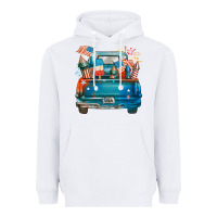 White Customize USA truck Heavyweight Hoodie - FaDigitalArtStudio