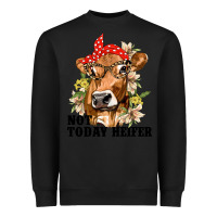 Black Cute Heifer Heavyweight Sweatshirt - texasbilliewilder