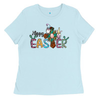 Baby Blue cross rabbit gnomes happy easter Ladies Tee - Jasminsmagicworld