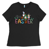 Black cross rabbit gnomes happy easter Ladies Tee - Jasminsmagicworld