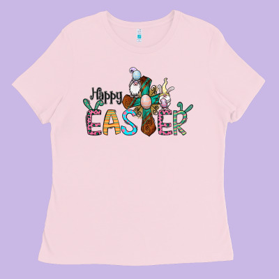 Cross Rabbit Gnomes Happy Easter Ladies Tee Designed By Jasminsmagicworld