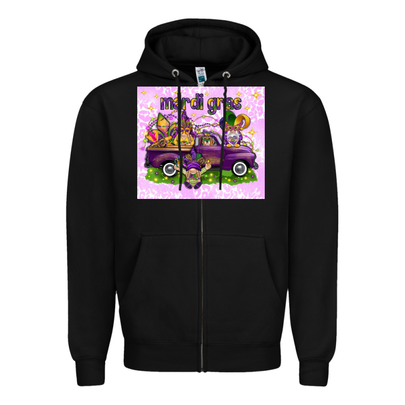 Mardi Gras With Gnomies Tumbler Zipper Hoodie by HowdyJamesFarm | Teevron