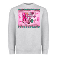 Heather Grey Give Cancer the boot Heavyweight Sweatshirt - NancyCooperArtShop