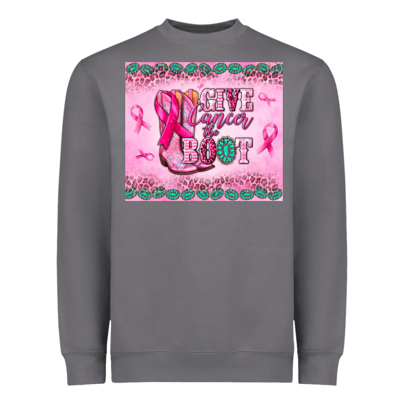 Give Cancer The Boot Heavyweight Sweatshirt by NancyCooperArtShop | Teevron