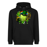 Black St. Patrick's Day Tennis Heavyweight Hoodie - FaDigitalArtStudio
