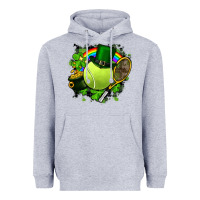Heather Grey St. Patrick's Day Tennis Heavyweight Hoodie - FaDigitalArtStudio