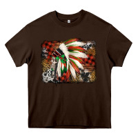 Chocolate Brown indian headdress christmas Heavy Core Tee - Jasminsmagicworld