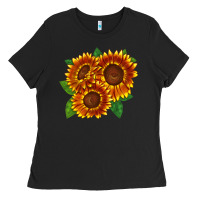 Black tiger eyes sunflower Ladies Tee - LillyAllenDesigns