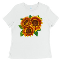 White tiger eyes sunflower Ladies Tee - LillyAllenDesigns
