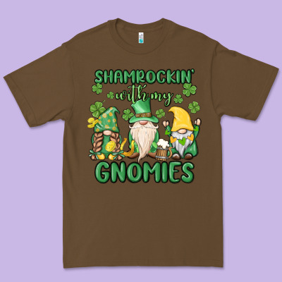Shamrock With My Gnomies Premium Tee Designed By Maliassmallbusiness