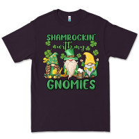 Plum shamrock with my gnomies Premium Tee - MaliasSmallBusiness