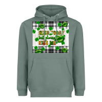 Sage Irish today but please kiss me st. patricks day Heavyweight Hoodie - FaDigitalArtStudio