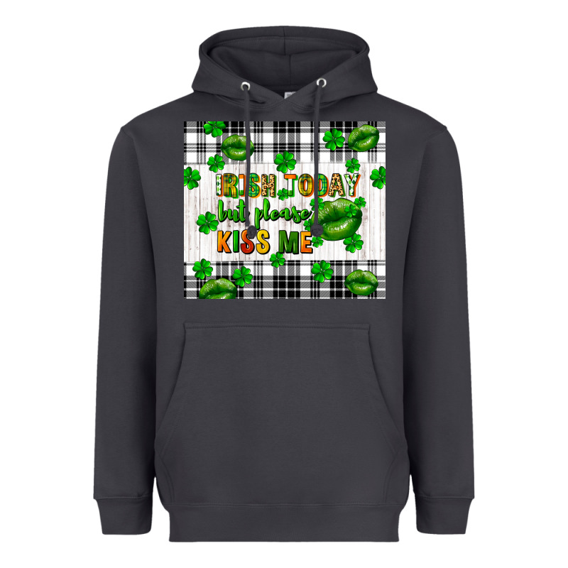 Irish Today But Please Kiss Me St. Patricks Day Heavyweight Hoodie by FaDigitalArtStudio | Teevron