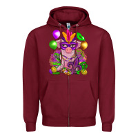Burgundy Mardi Gras Pig Zipper Hoodie - HowdyJamesFarm