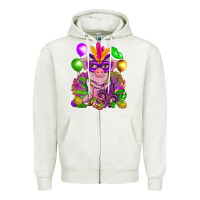 Oatmeal Heather Mardi Gras Pig Zipper Hoodie - HowdyJamesFarm