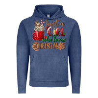 Vintage Denim just a girl who loves christmas Vintage Hoodie - BundleAndBundleShop
