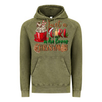 Vintage Olive just a girl who loves christmas Vintage Hoodie - BundleAndBundleShop
