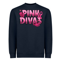 Navy Pink Divas Breast Cancer Heavyweight Sweatshirt - NancyCooperArtShop