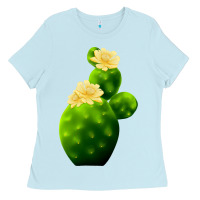 Baby Blue texas cactus Ladies Tee - LillyAllenDesigns
