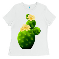 White texas cactus Ladies Tee - LillyAllenDesigns