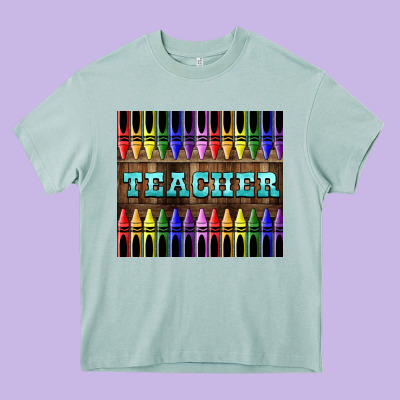 Teacher Crayons Heavy Core Tee Designed By Lillyallendesigns