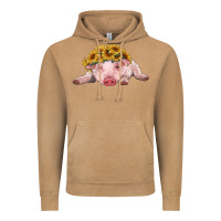 Vintage Camel baby pig with sunflower headband Vintage Hoodie - RanaPortraitStore