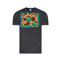 Vintage Black fall pumpkin distressed background Vintage Tee - BundleAndBundleShop