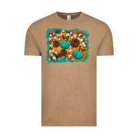 Vintage Coffee fall pumpkin distressed background Vintage Tee - BundleAndBundleShop