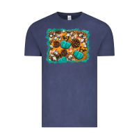 Fall Pumpkin Distressed Background Vintage Tee | Teevron