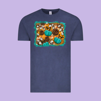 Fall Pumpkin Distressed Background Vintage Tee Designed By Bundleandbundleshop