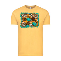 Vintage Mustard fall pumpkin distressed background Vintage Tee - BundleAndBundleShop
