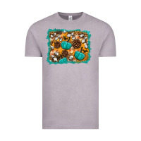Vintage Zinc fall pumpkin distressed background Vintage Tee - BundleAndBundleShop