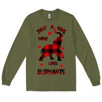Army Green Just a girl who loves Elephants - Elephant Long Sleeve Tee - Bettercallsaul