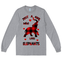 Heather Grey Just a girl who loves Elephants - Elephant Long Sleeve Tee - Bettercallsaul
