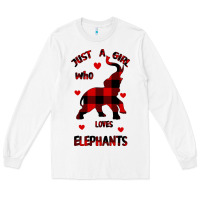 White Just a girl who loves Elephants - Elephant Long Sleeve Tee - Bettercallsaul