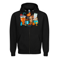 Black Basketball coffee cups Zipper Hoodie - HowdyJamesFarm
