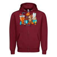 Burgundy Basketball coffee cups Zipper Hoodie - HowdyJamesFarm