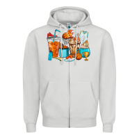 Dove Grey Basketball coffee cups Zipper Hoodie - HowdyJamesFarm